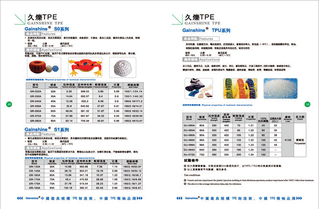 久爍TPE彩頁(yè)S0~TPU